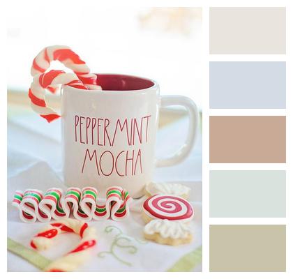 Candy Canes Peppermint Mocha Christmas Image